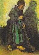 Vincent Van Gogh Peasant woman , sweeping the floor oil painting on canvas